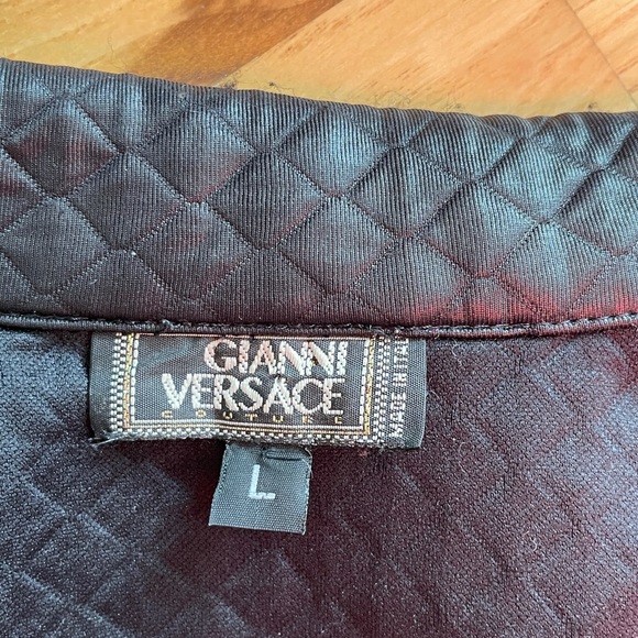 Versace vintage 90s quilted satin jacket